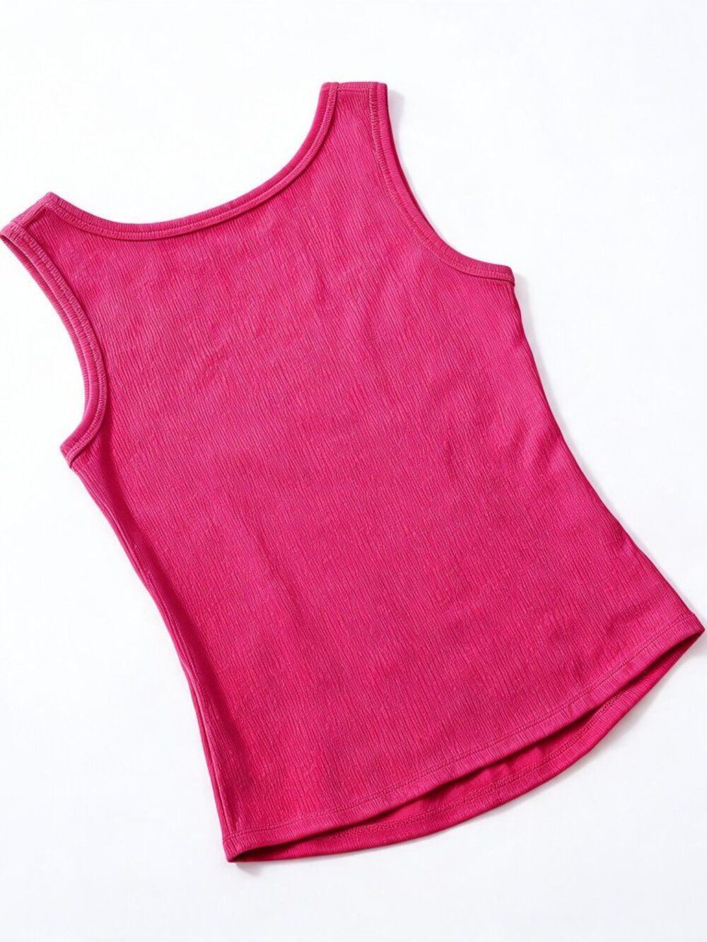 Wonder Nation girls pink tank top ribbed cotton blend size L 10–12 - Picture 3 of 8